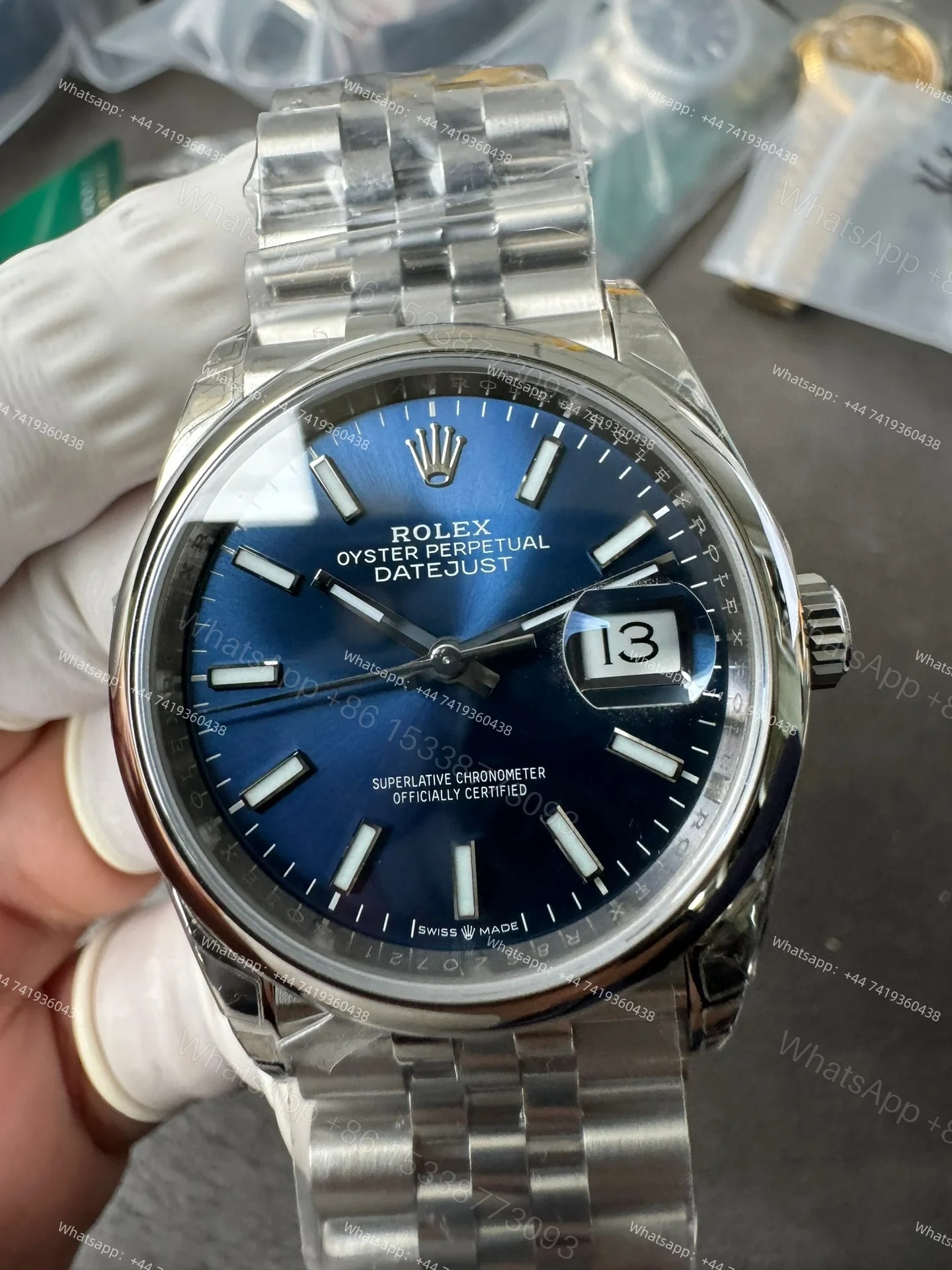 View 6 of Rolex Datejust M126200-0005 Blue Dial 1:1 Replica Jubilee 36MM 3235 Movement Super Clone Watch