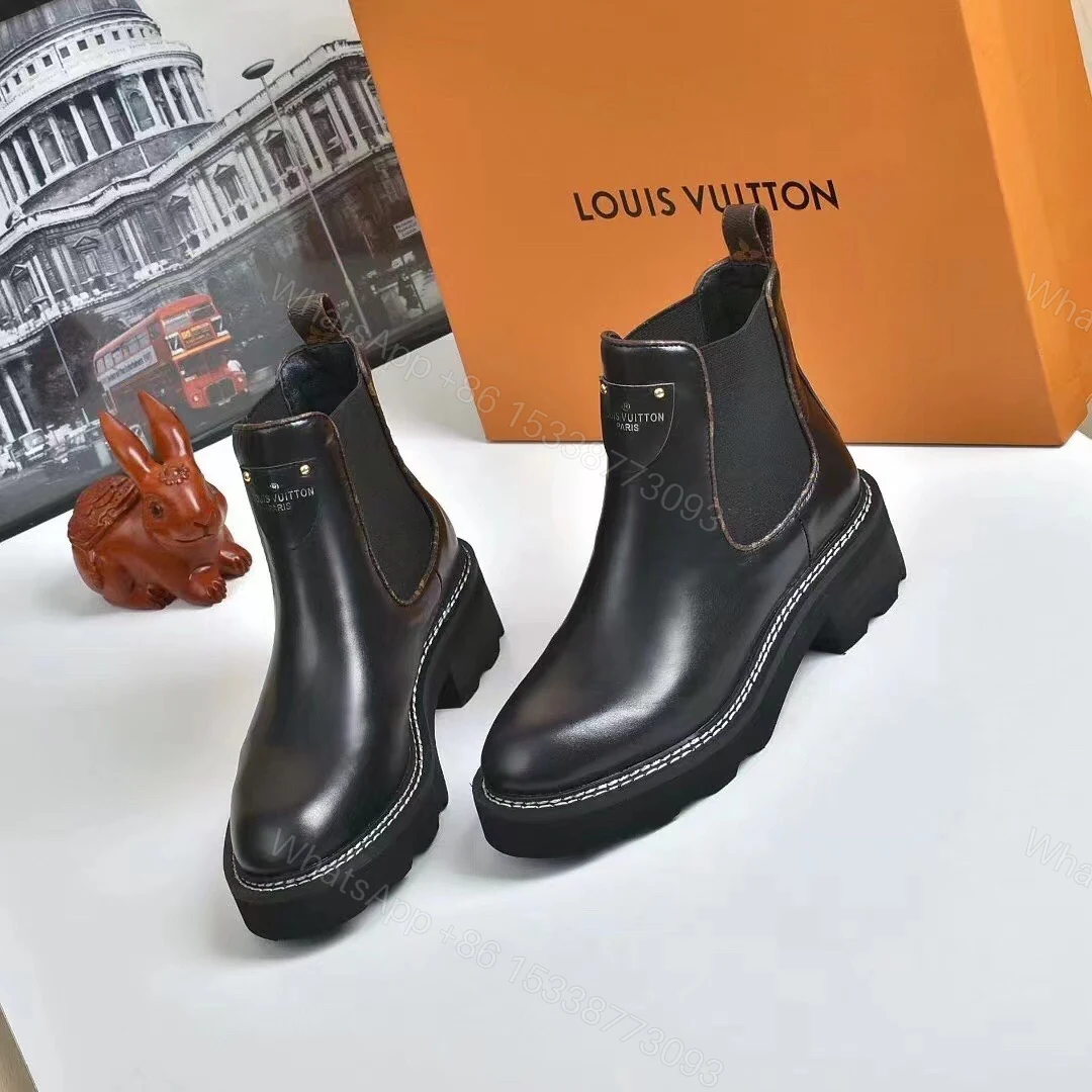 View 5 of LOUIS VUITTON LV BEAUBOURG ANKLE BOOTS CALF BLACK 1A8949