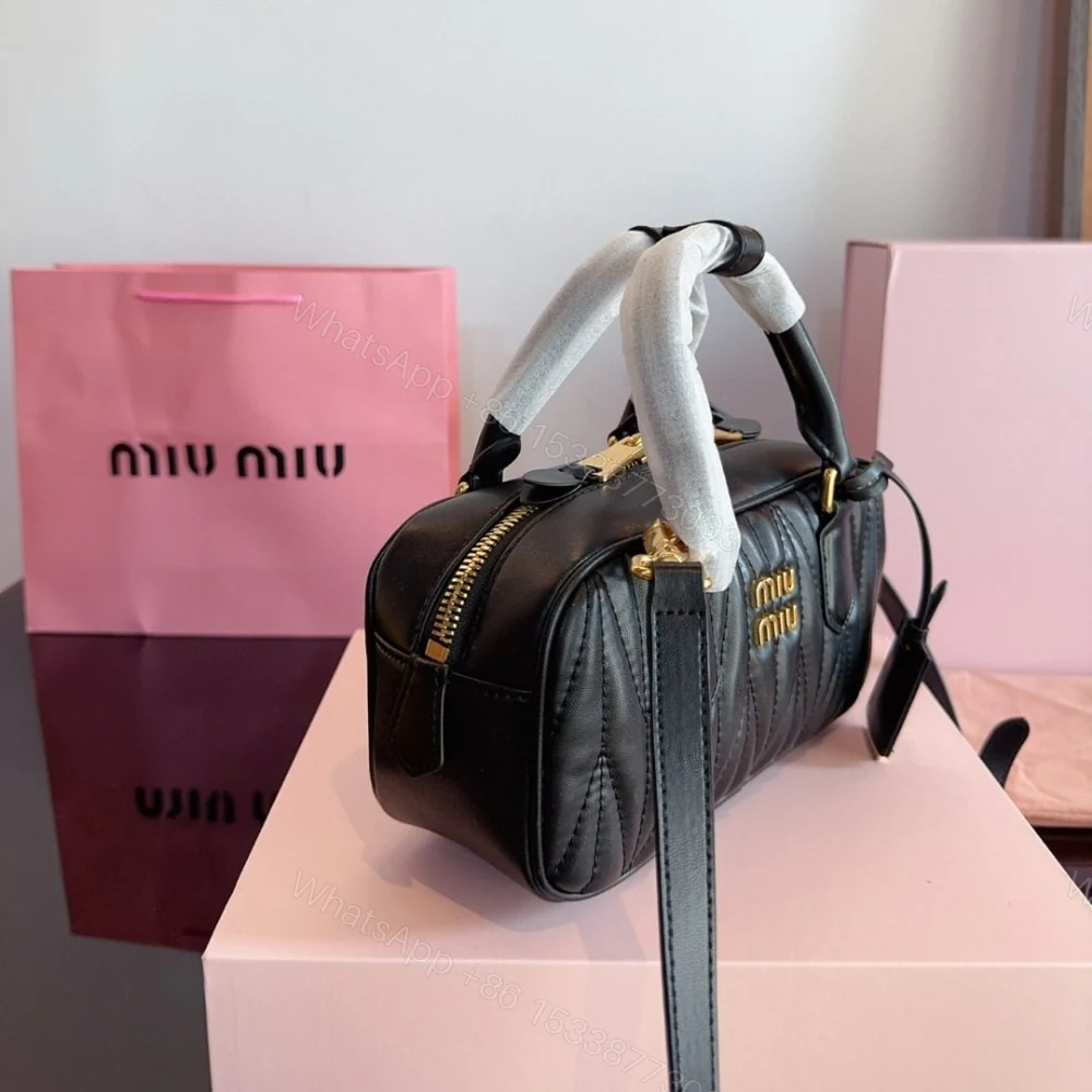 View 4 of MIUMIU ARCADIE MATELASSÉ NAPPA BAG BLACK 22CM 5BB142 N88 F0002 V OON