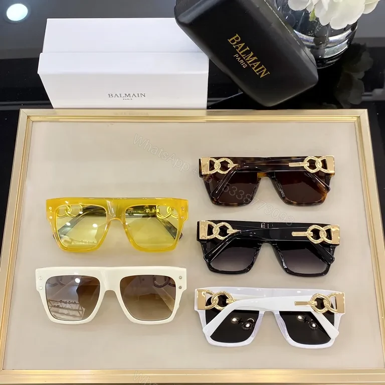 View 7 of Bold Square Frames with Gold Chain Sunglasses