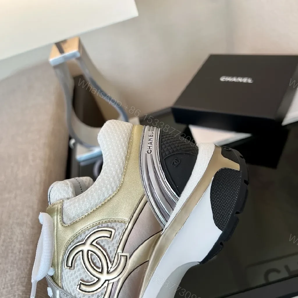 View 6 of Metallic Sneakers Sculpted Panels logo-Detail Fashion Sneaker