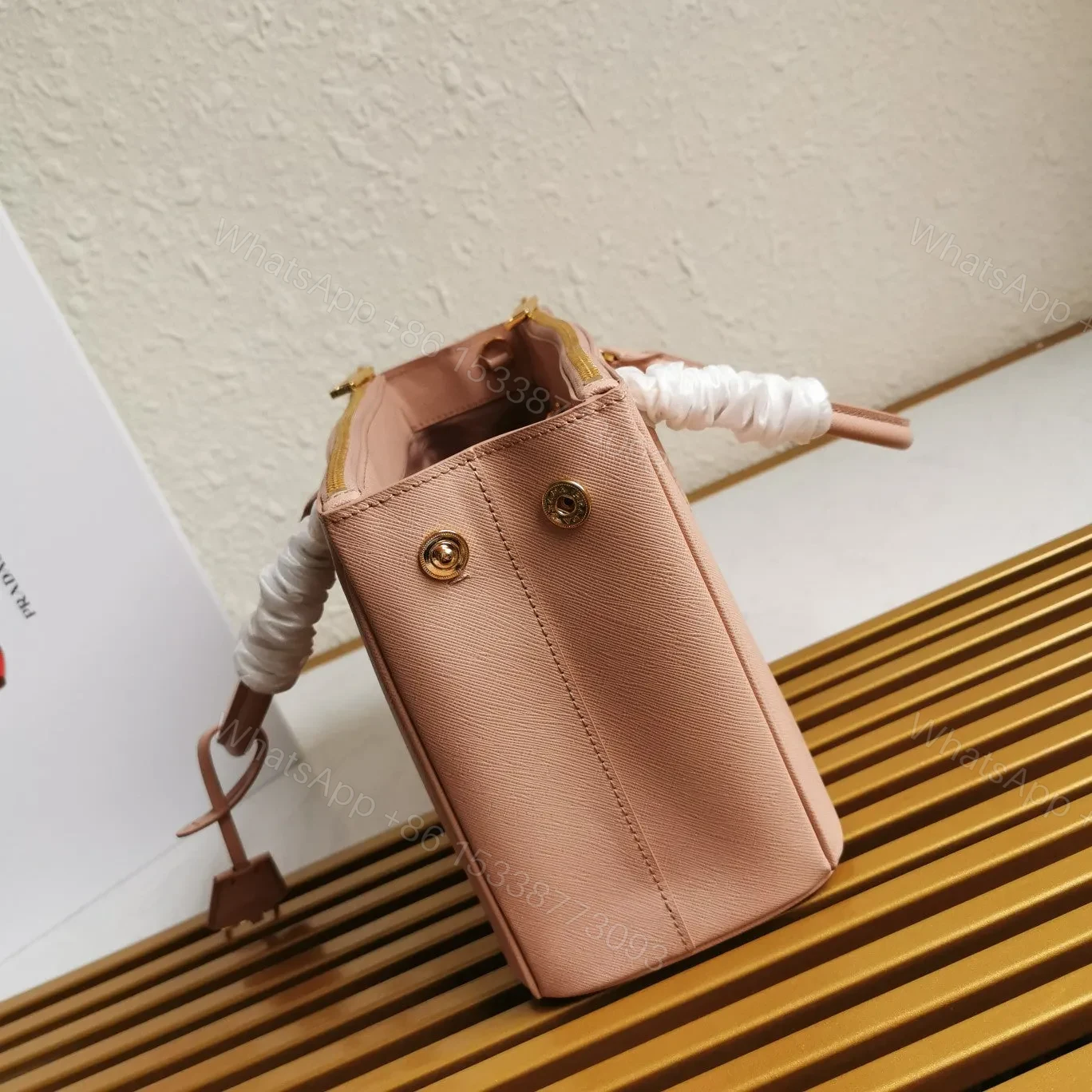 View 4 of MEDIUM GALLERIA 28 BEIGE SAFFIANO LEATHER