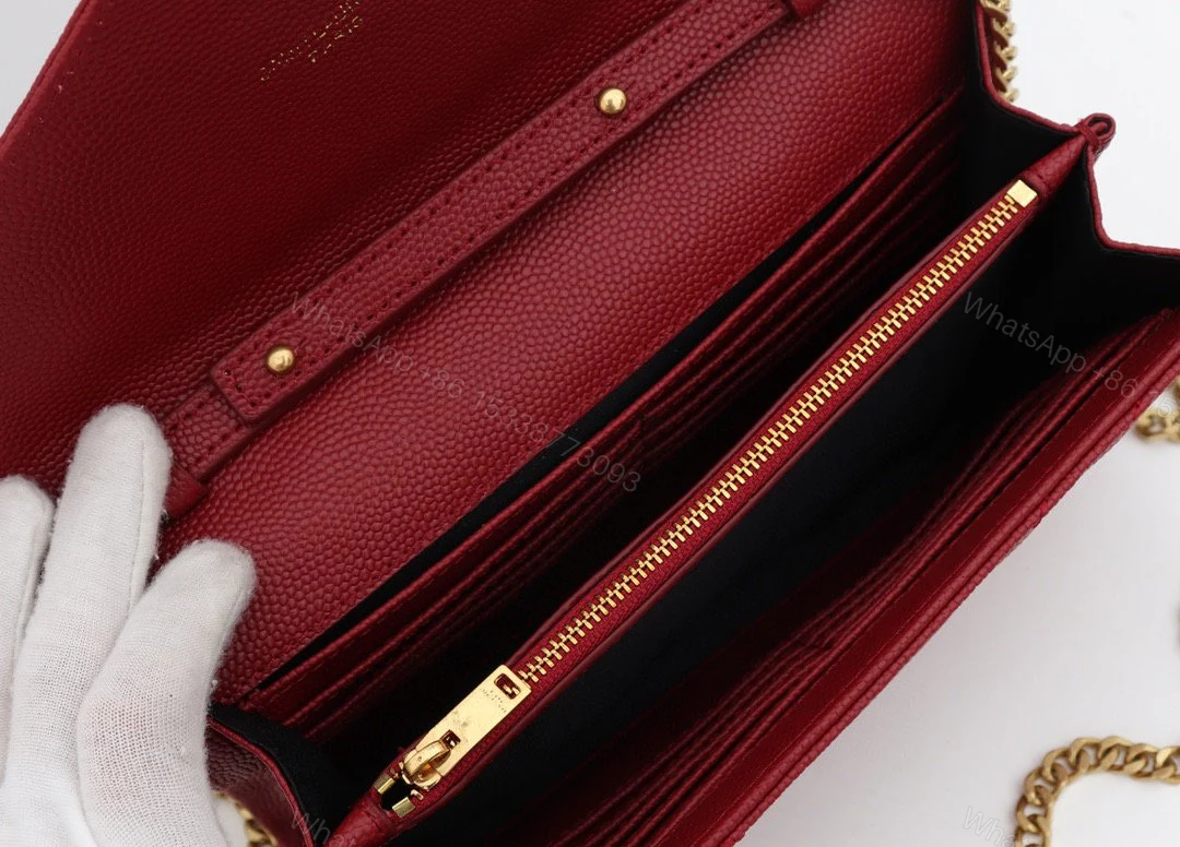 View 6 of Saint Laurent YSL Red Chain Wallet