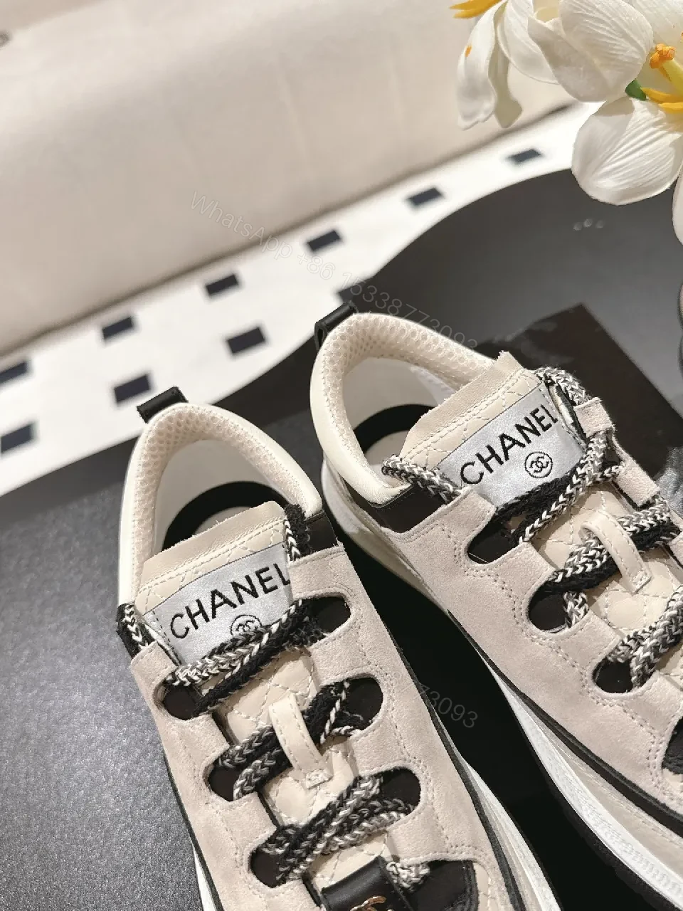 View 7 of Chic Quilted Leather Sneaker: Luxe Contrast, All-Day Comfort