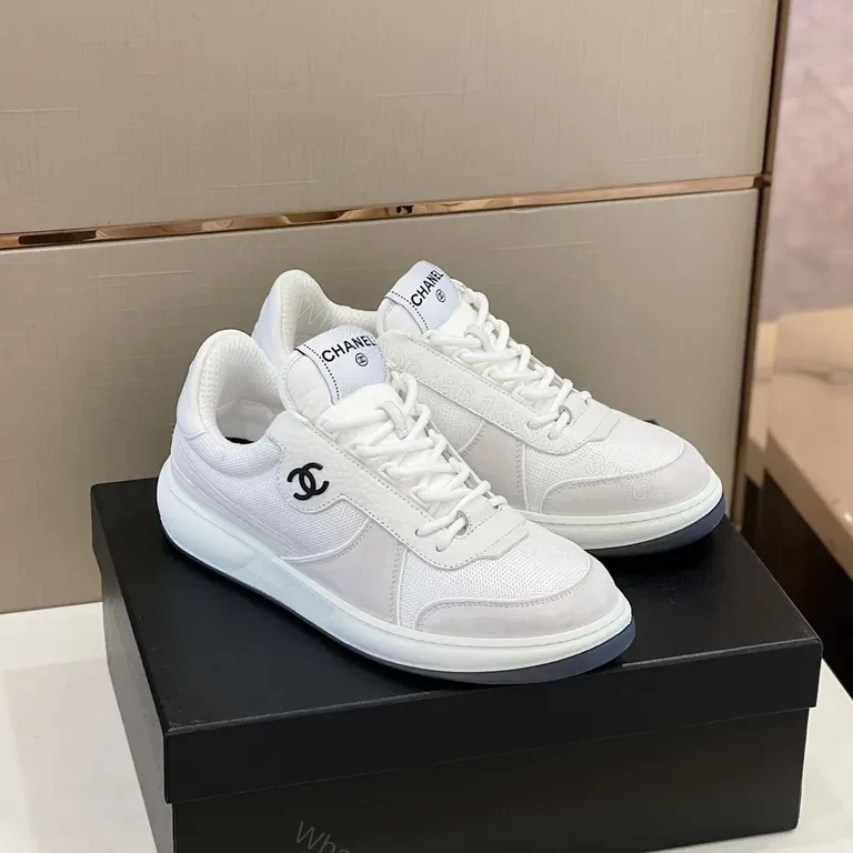 View 5 of White Chanel-Inspired Trainer, Luxe Minimal, All-Day Comfort