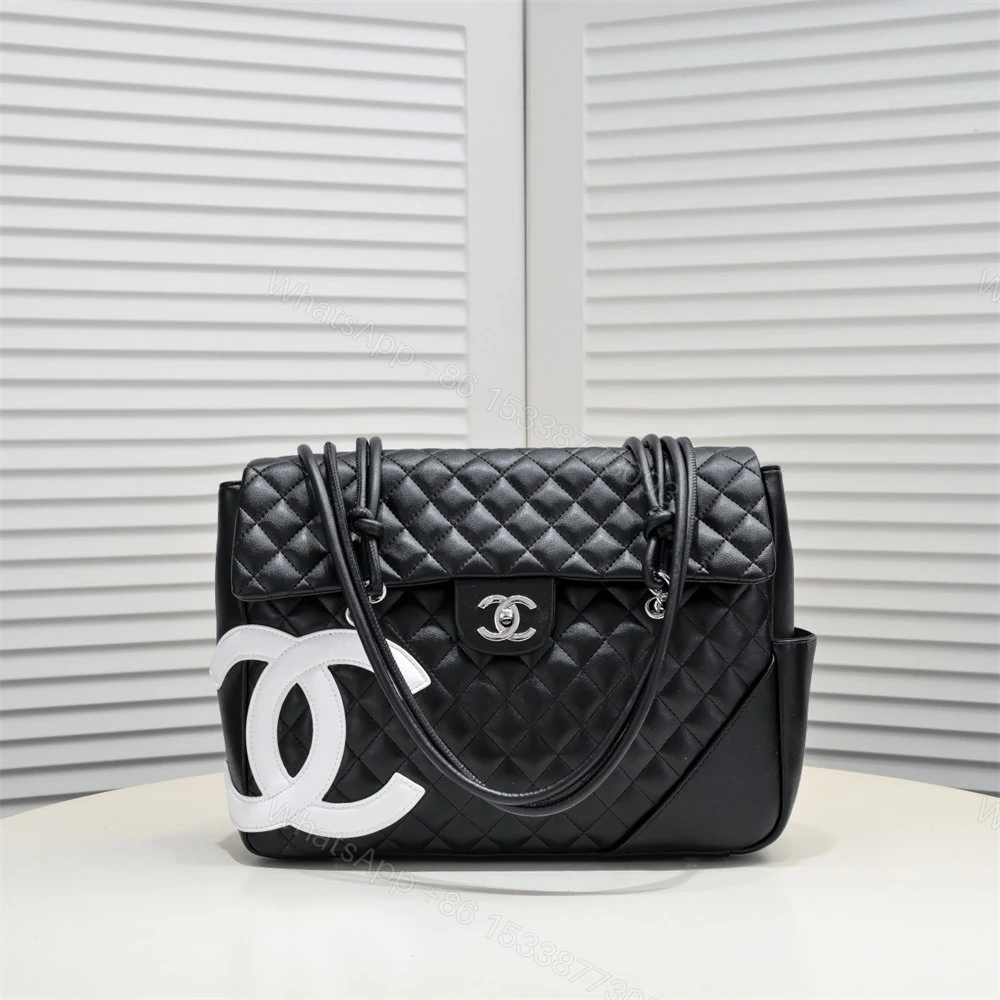 CHANEL Black Lambskin Cambon Handbag — view 2