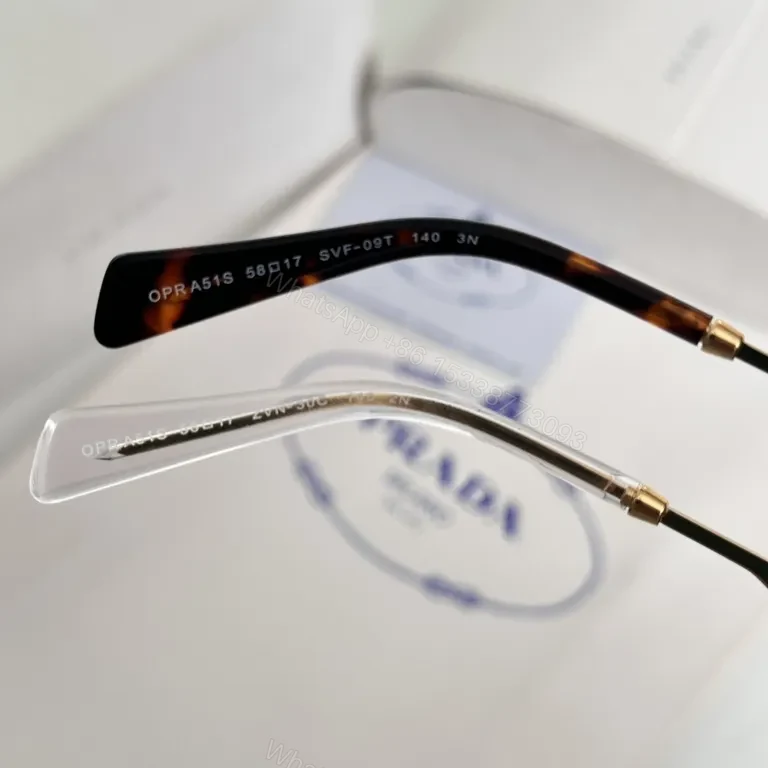 View 9 of Geometric Luxe Sunglasses: Gold-Tone Frame, UV Glasses, Prada-Style Luxury