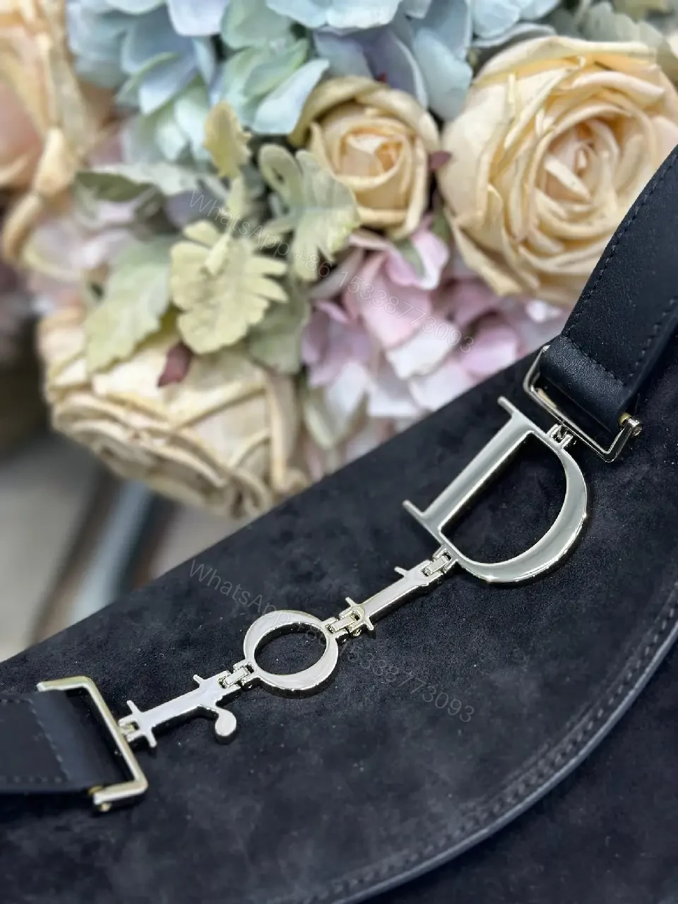 View 9 of Compact Black Diors Inspired Shoulder Bag: Everyday Luxury