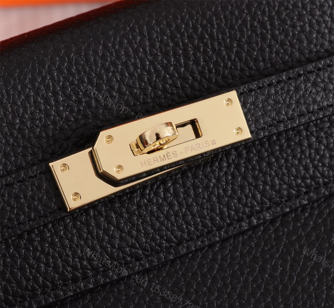 View 3 of HERMES KELLY BLACK SELLIER ROUGE EPSOM GOLD HARDWARE 32CM