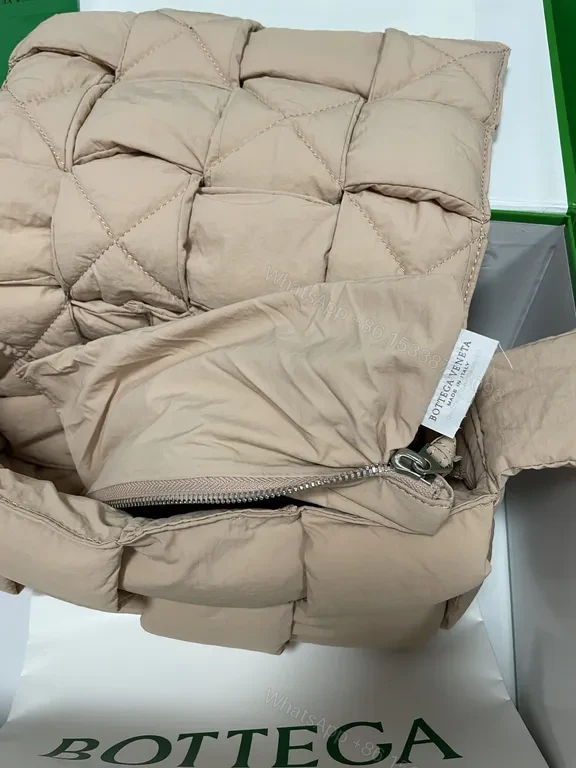 View 7 of Warm-Textured Nude Quilted Bag Set - Cushioned Chic Everyday Luxury