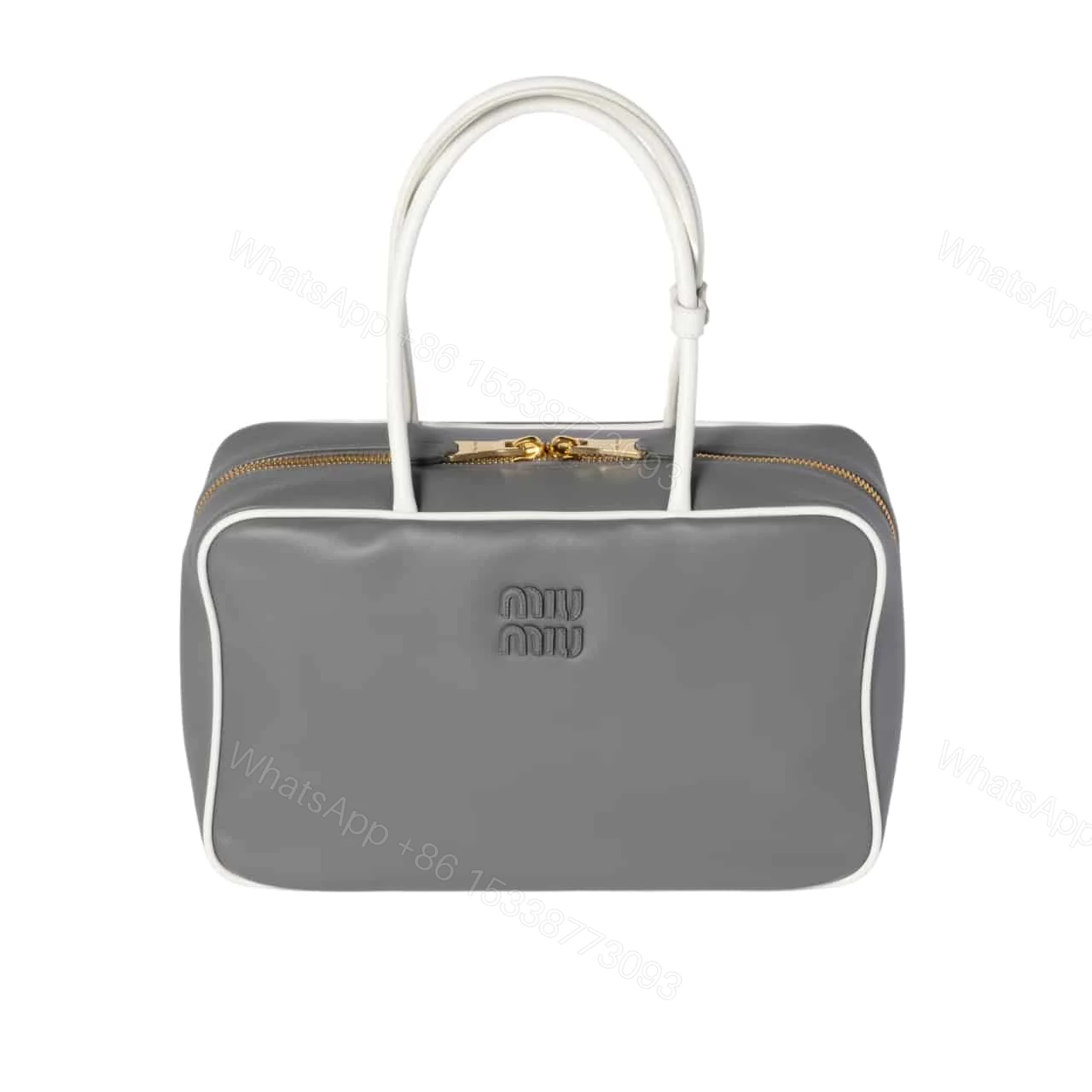 MIUMIU BEAU BAG MARBLE GRAY 34CM 5BB117 2IBP F0RXG V MLN 34CM — view 1