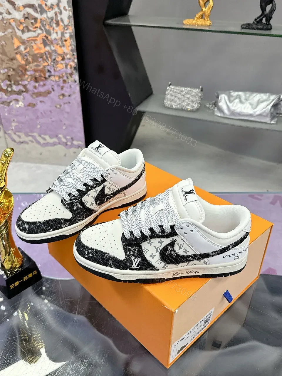 White & Black LV-Inspired Sneaker: Statement Craft, Everyday Precision — view 1
