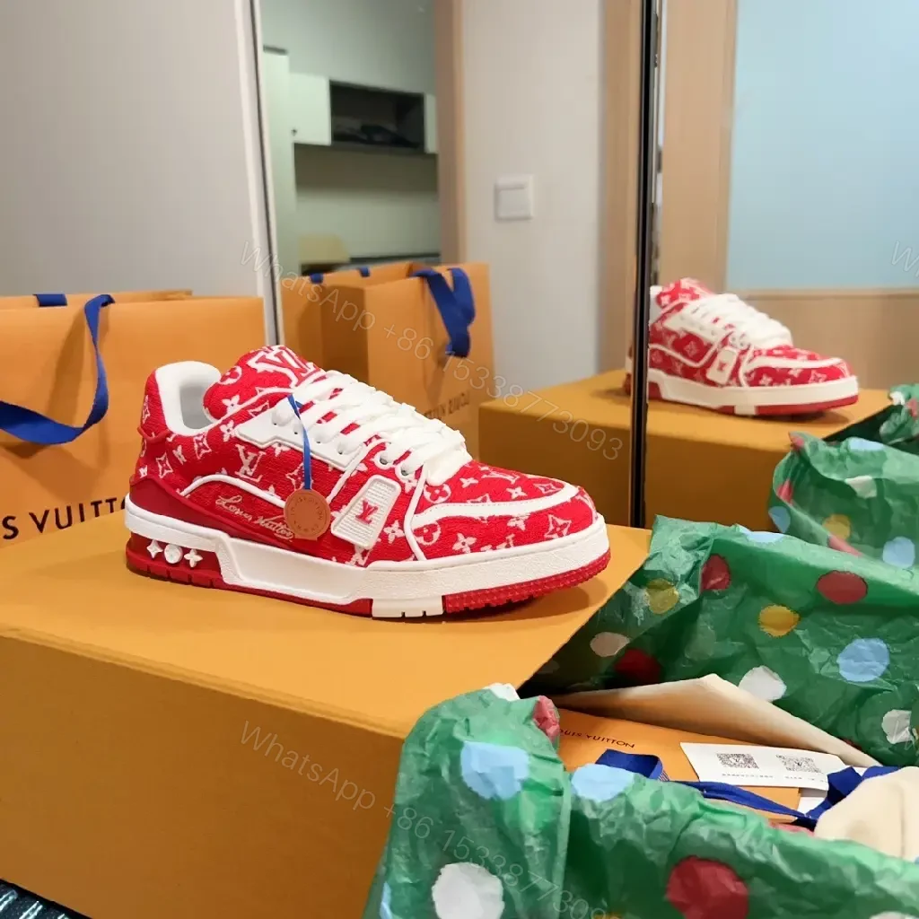 View 9 of Patterned Luxe Sneakers with Signature LV Motif - Bold, Modern Chic