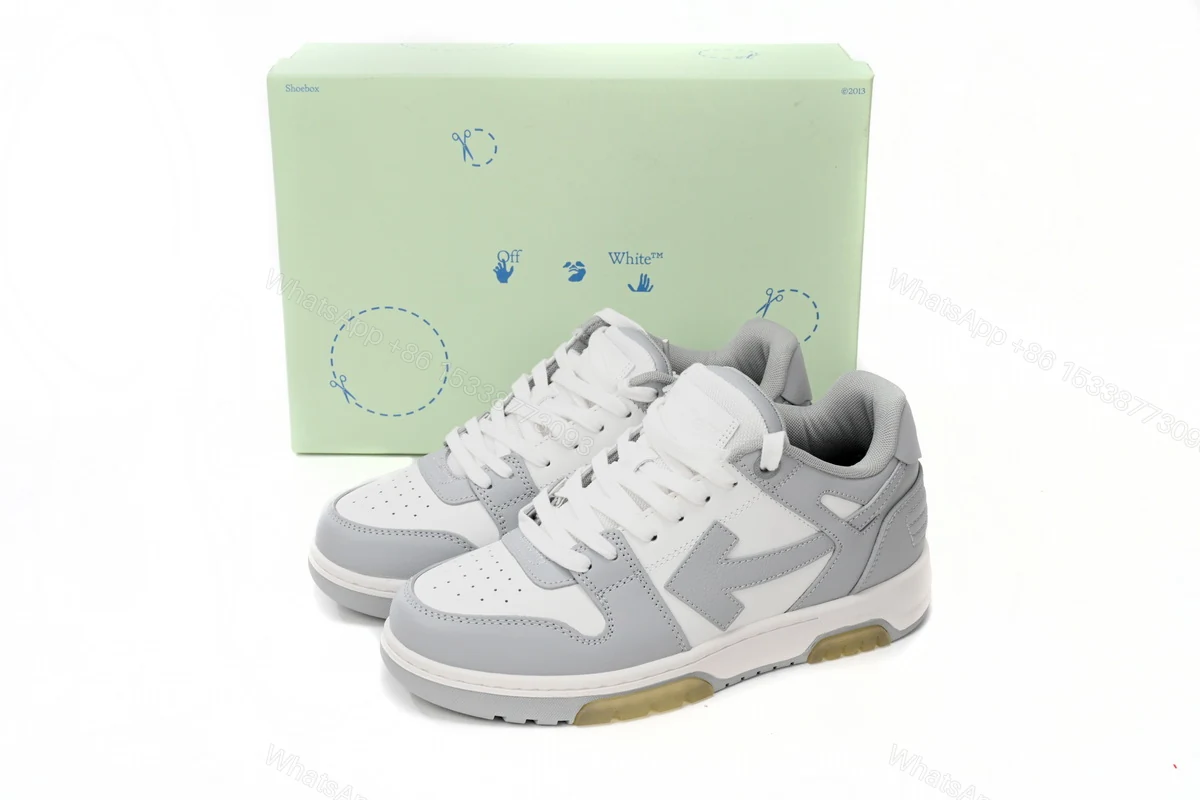 View 2 of OFF-WHITE Out Of Office "OOO" Low Tops Grey White OMIA189 C99LEA00 40901