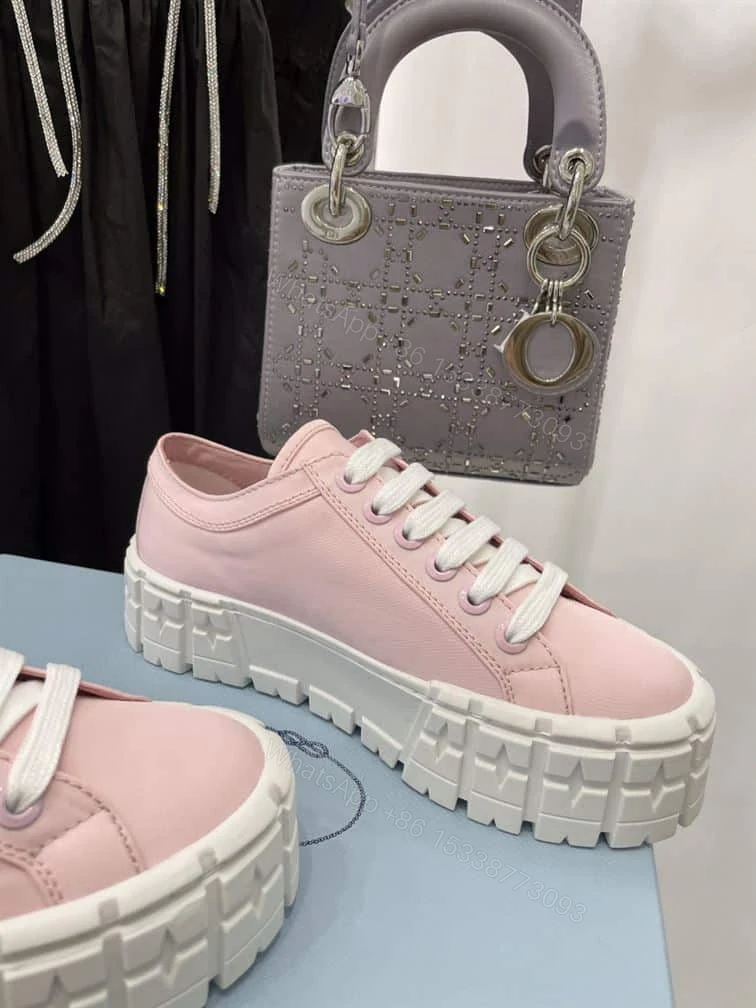 View 8 of PRADA DOUBLE WHEEL RE-NYLON GABARDINE SNEAKERS PINK – PRD084