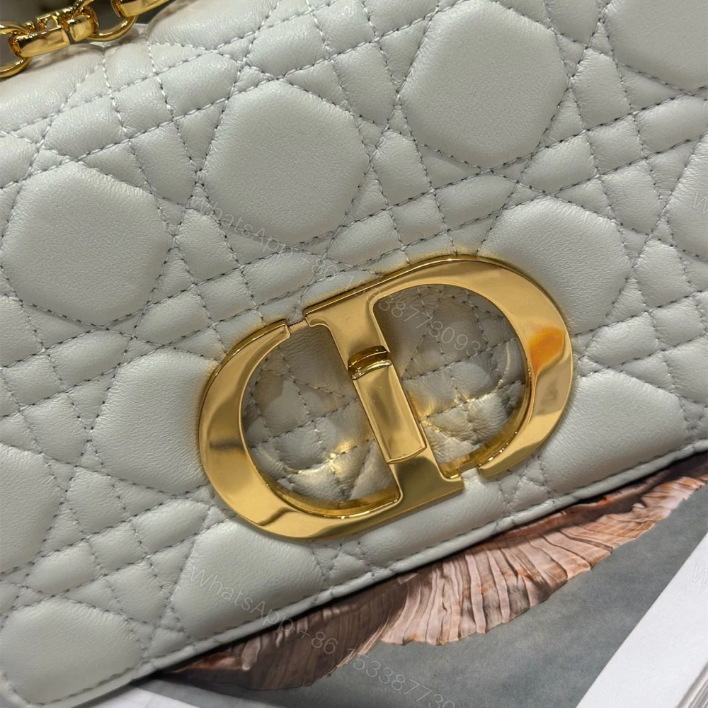 View 6 of 高仿Dior*Caro系列M9241M35U小牛皮鏈條包白色小號免檢版