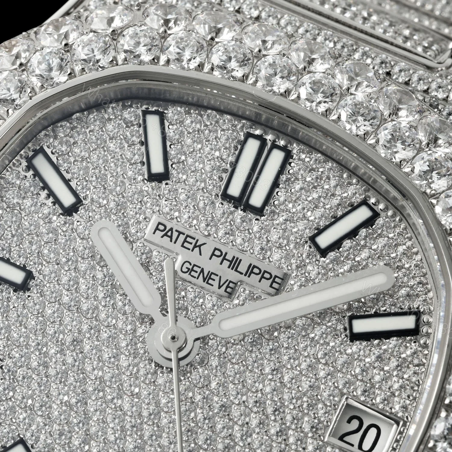 View 5 of Patek Philippe Nautilus 5711 BD1 Full Diamond Watch 40mm Pavé Bracelet Edition AMG-PP-BD1-5711-2600-PAVE