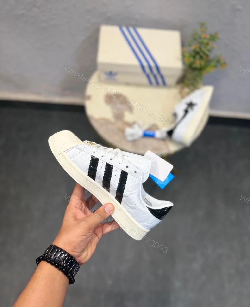 View 3 of Adidas Superstar BAPE White Black First Copy Shoes — Women's | COD India