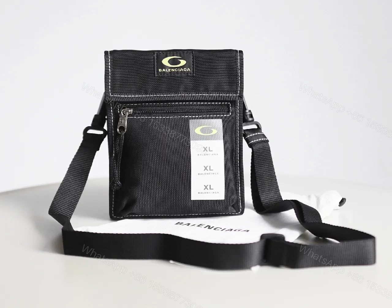 Black Fabric Crossbody: Compact Utility Messenger, Urban Luxe, Everyday Organizer — view 1