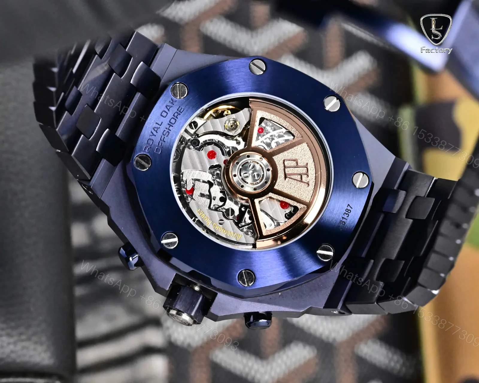 View 7 of Audemars Piguet Royal Oak Offshore 26470 Watch 42MM Deep Blue Dial Blue Ceramic Bezel Strap Ultimate Edition AP-ROO-26470-DBLU-CER-42