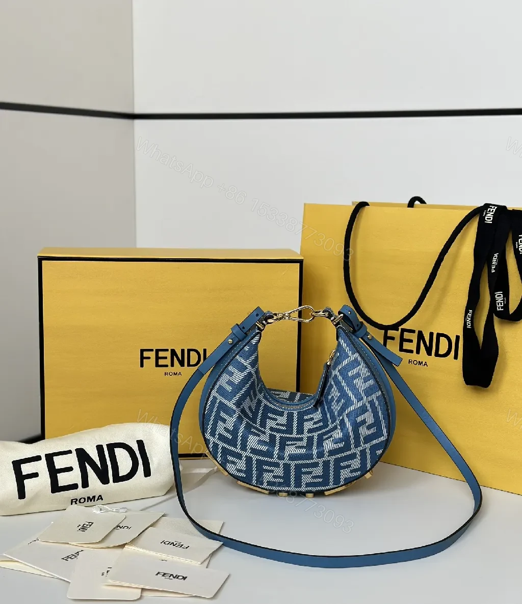 Blue Monogram Hinge Bag in Signature Pattern - Everyday Luxury Bag — view 1