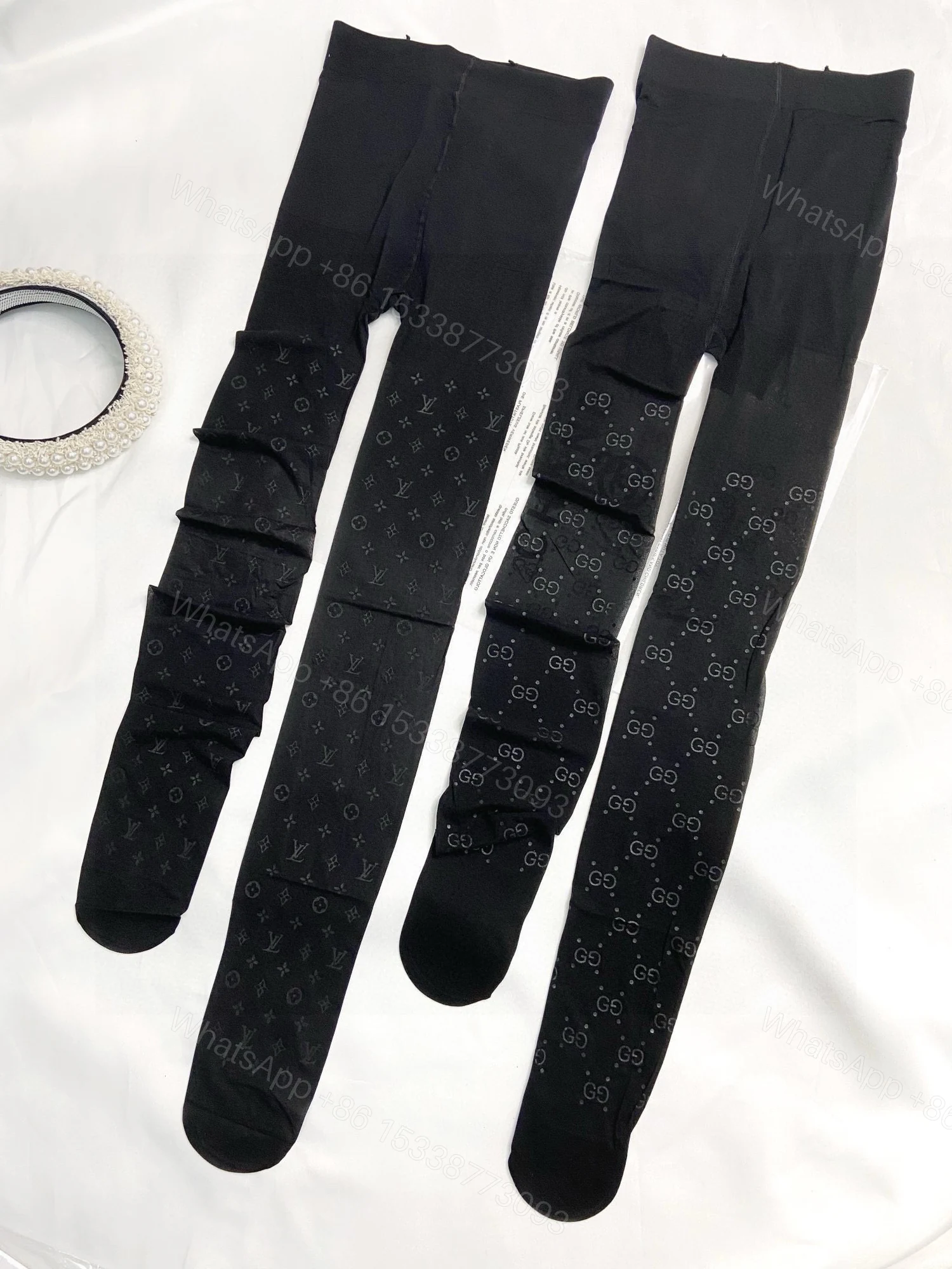 LV GG原單滿版絲襪女款修飾腿型 兩入組彈力微壓對標設計款 — view 1
