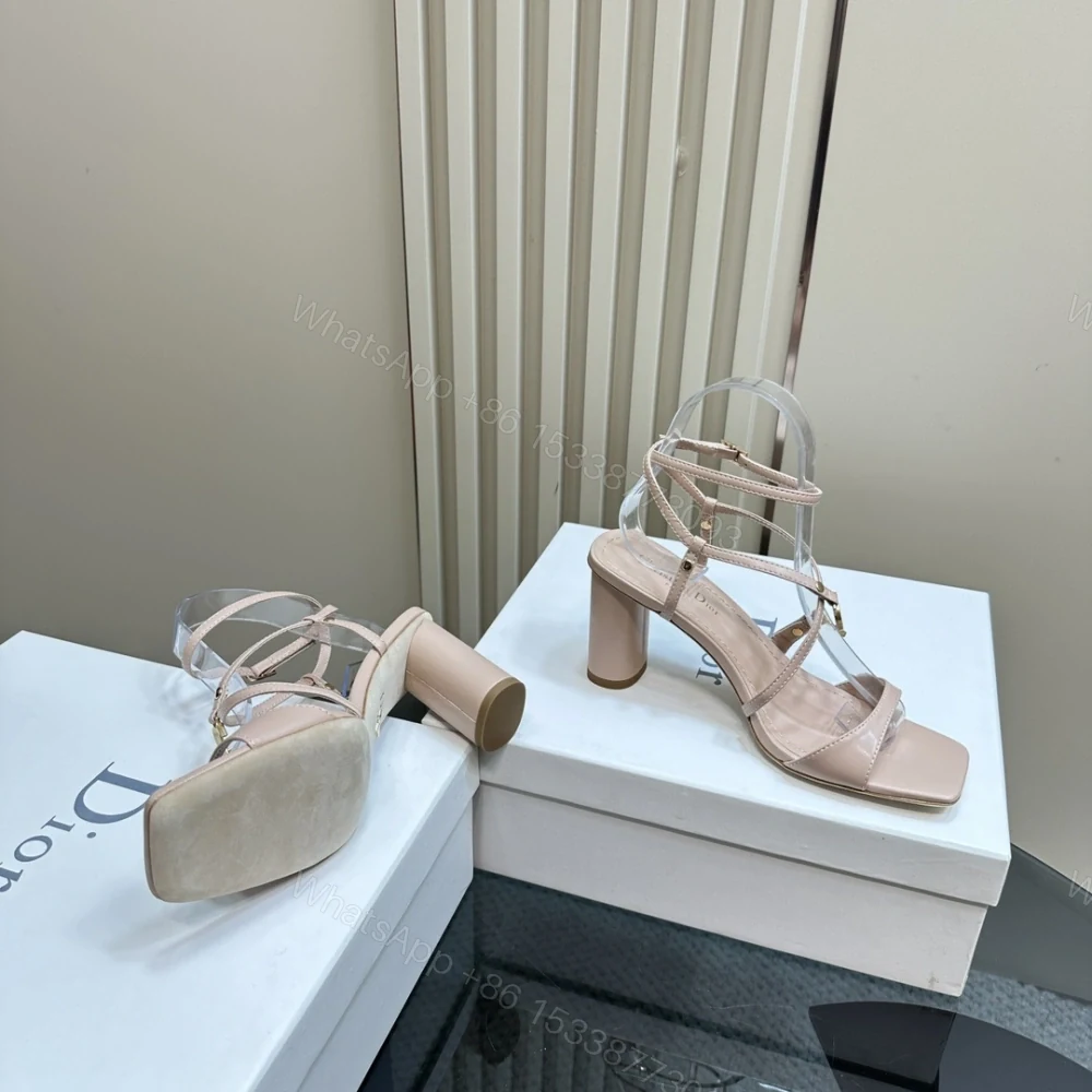 View 6 of 高仿Dior*Cest系列KCO068金屬配飾露趾高跟涼鞋粉色8CM免檢版
