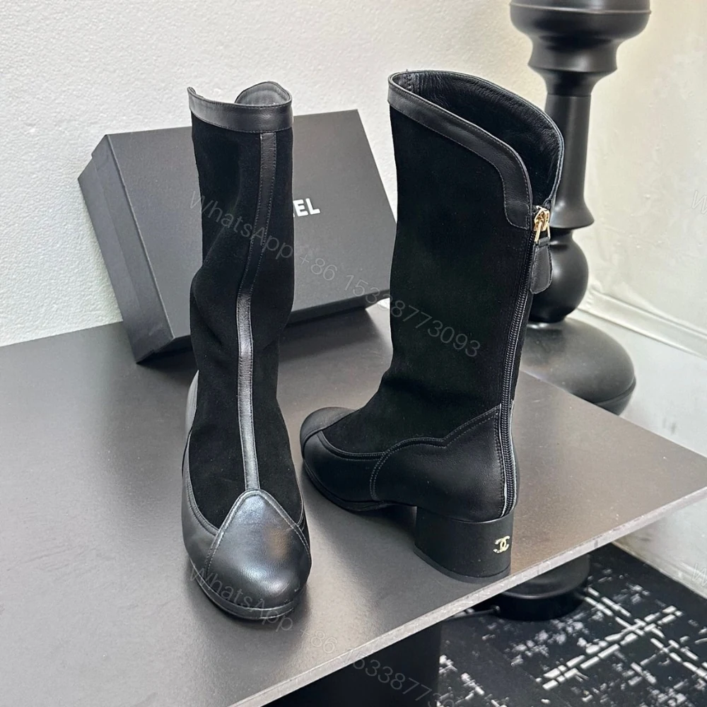 View 8 of CHANEL MÉTIERS DART HIGH BOOTS BLACK G46591 B21102 94305