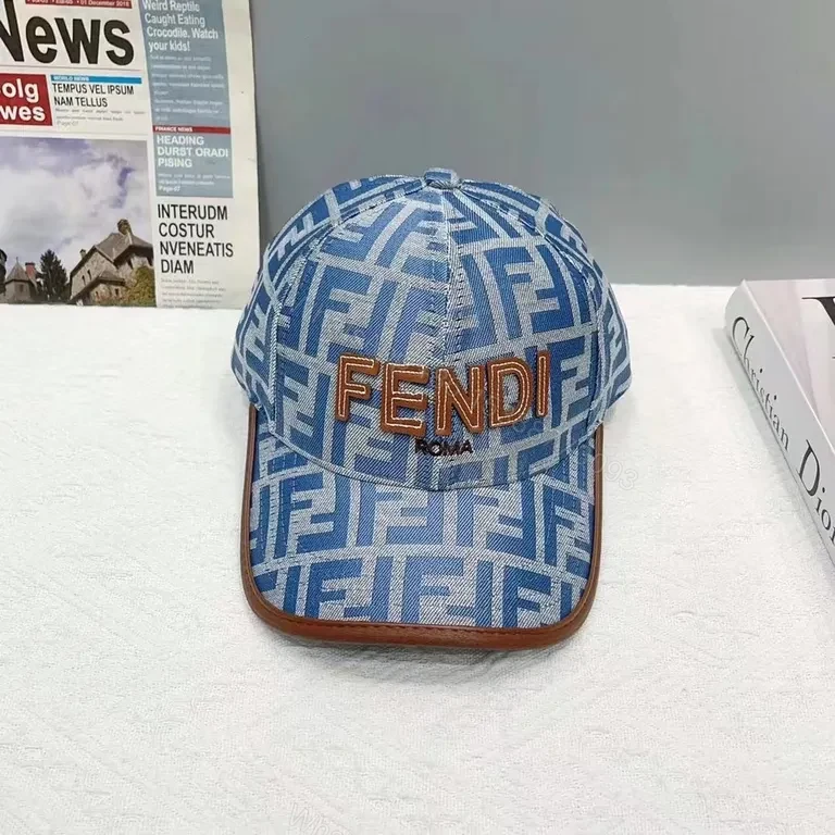 View 6 of Fendi-Inspired Monogram Cap: Luxury Street-Style Baseball Hat