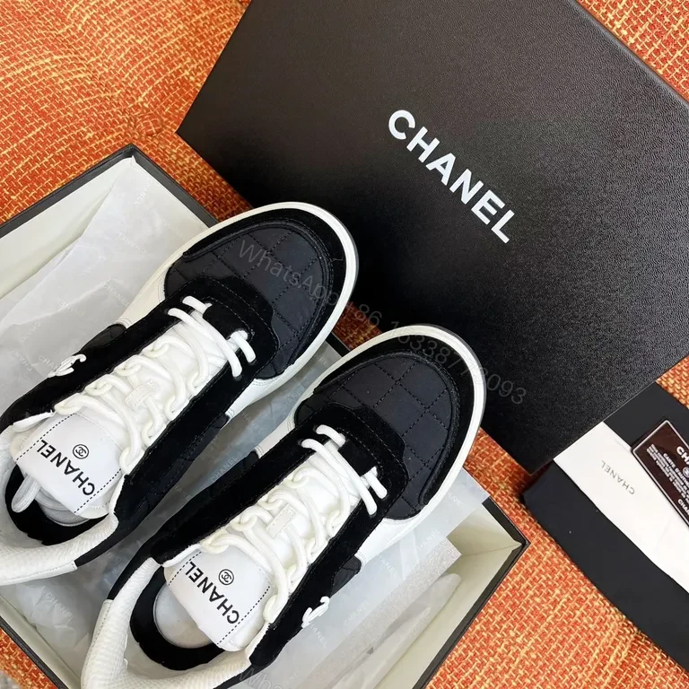 View 3 of Chanel-Inspired Quilted Knit Sneakers: Luxury Comfort