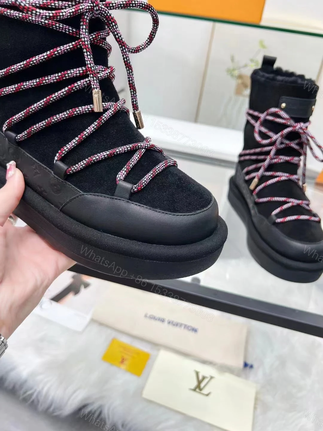 View 8 of LOUIS VUITTON ASPEN PLATFORM ANKLE BOOT BLACK 1AC75N