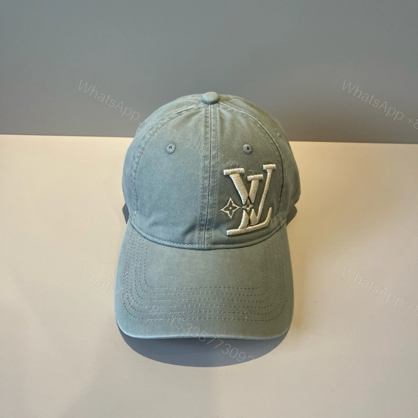 LV 精品仿製LOGO棒球帽復古灰藍款百搭設計 — view 1