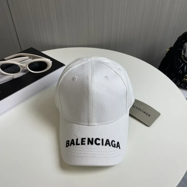 View 2 of Custom White Balenciaga Cap - Minimalist Embroidery, Premium Comfort