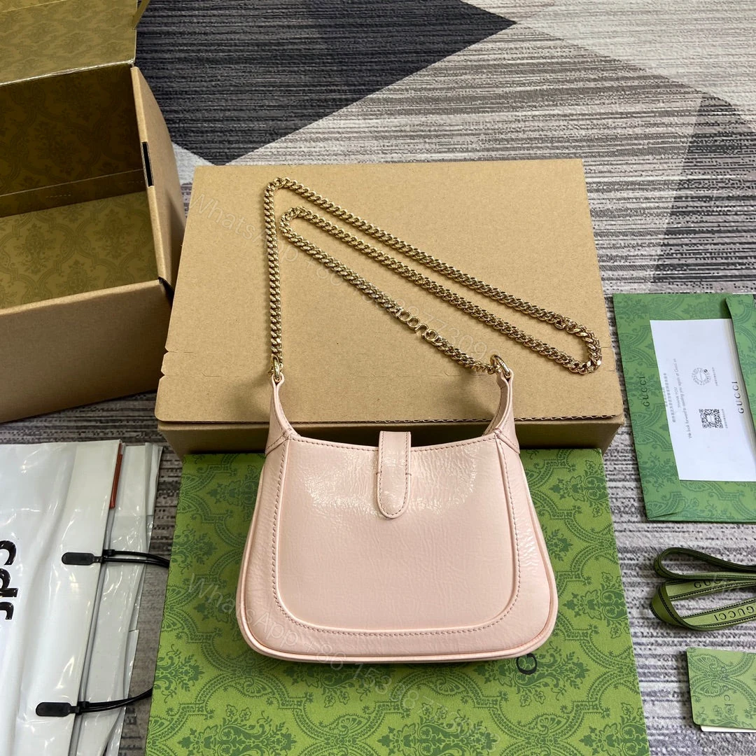 View 7 of JACKIE NOTTE MINI BAG 19 IN LIGHT PINK CRACKED LACQUER CALFSKIN GOLD HARDWARE