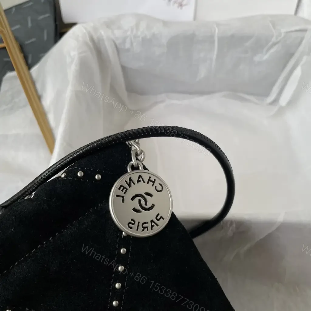 View 3 of Velvet Diamond-Quilted Shoulder Bag, Black, Luxe Style