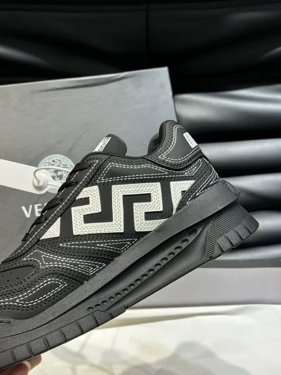 View 9 of Versace-Inspired London Runner Sneakers: Black, Premium Leather