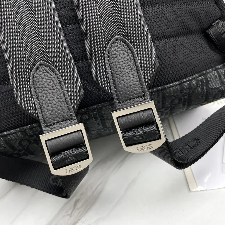 View 3 of Monochrome Luxe Dior-Style Daypack: Structured Signature Texture