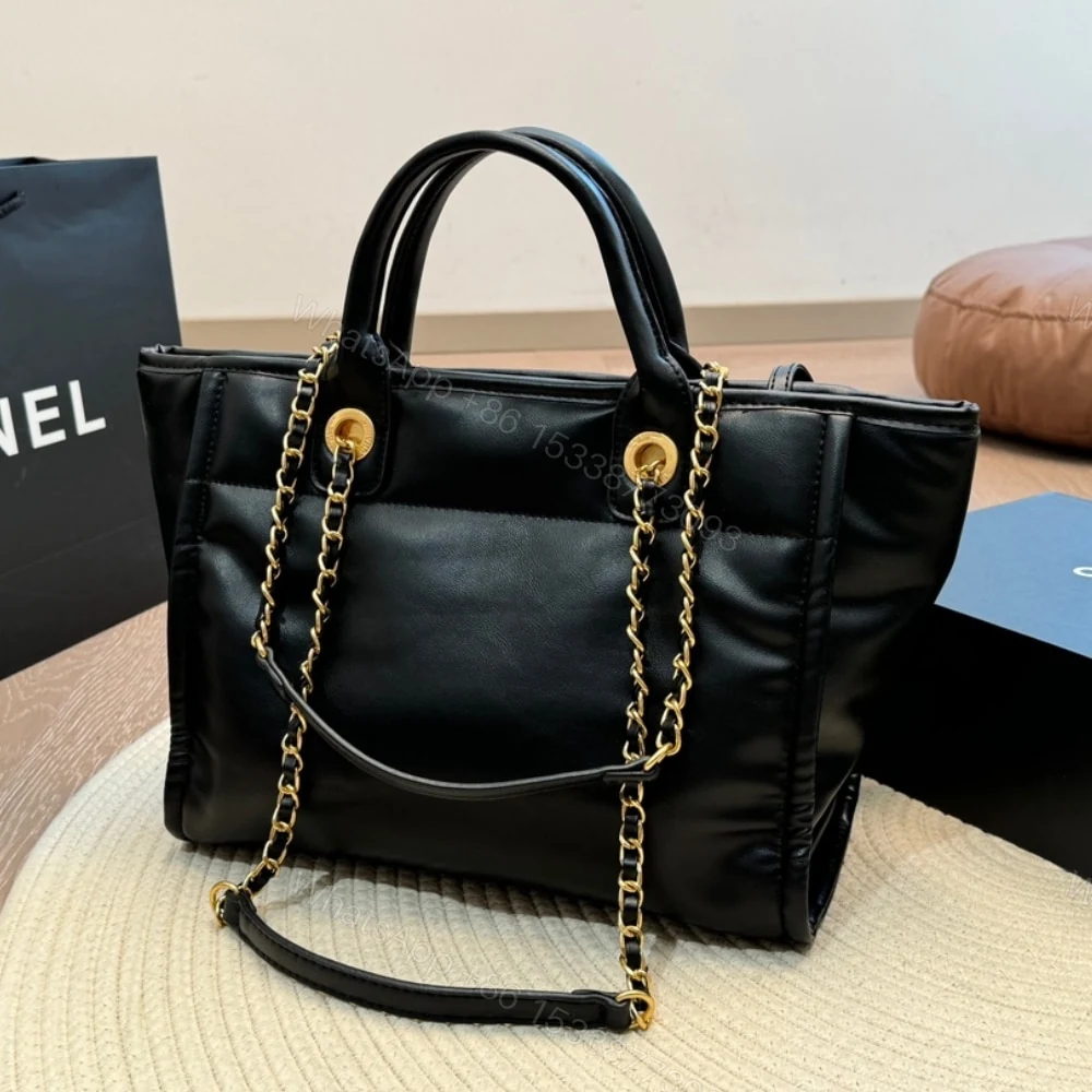 View 8 of Chanel Large Deauville Shopping Bag Black 31Cm