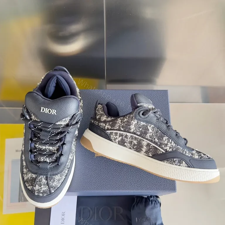 View 3 of Dark Knit & Leather Fusion Everyday Luxury Sneakers