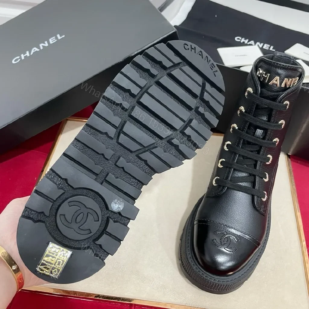 View 7 of Bold Leather Combat Boots | Luxe Street-Style, All-Day Comfort