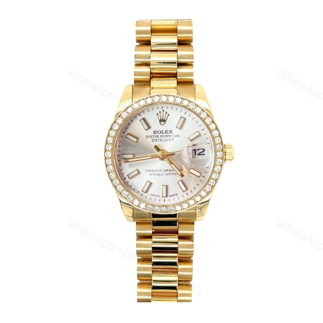 Rolex Lady Datejust White Dial Yellow Gold 28Mm — view 1