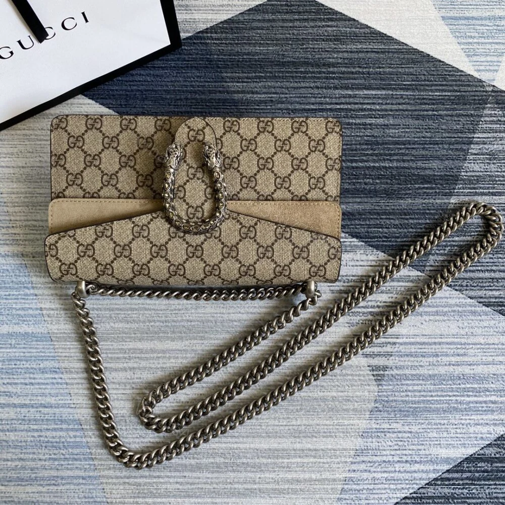 View 3 of Gucci Dionysus Small Shoulder Bag Beige And Ebony 25Cm 499623 92TJN 8660