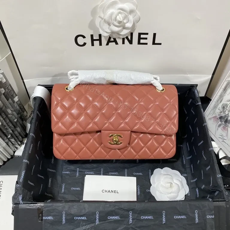 View 2 of Coral Pink Quilted Leather Shoulder Bag â€“ Designer-Inspired Luxury