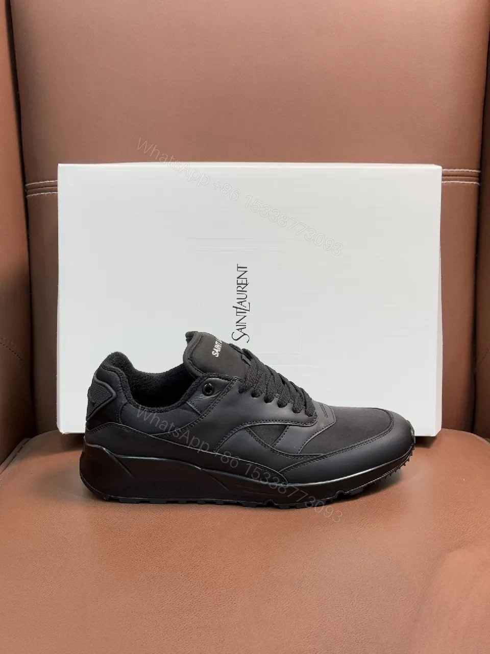 View 2 of Black Leather Modern Sneaker + All-Day Comfort + Men's Shoes