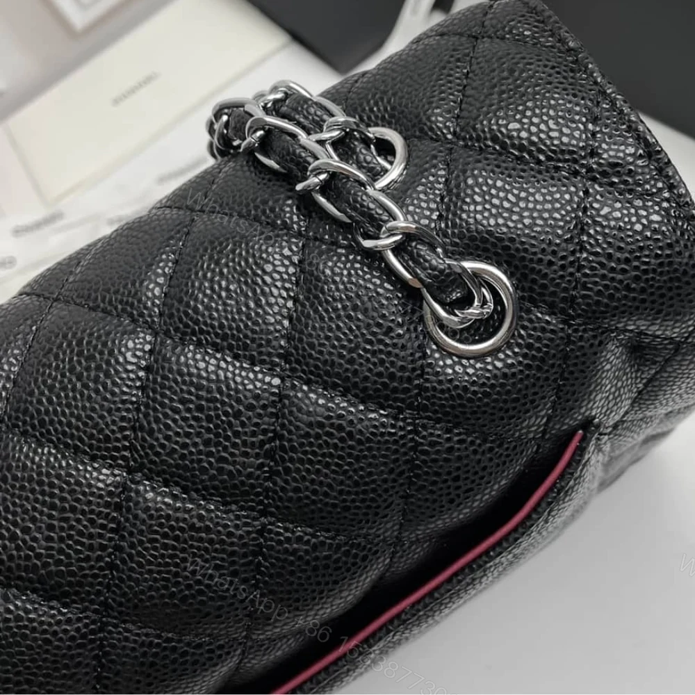 View 7 of Chanel Maxi Classic Handbag Sliver Hardware Black 33Cm