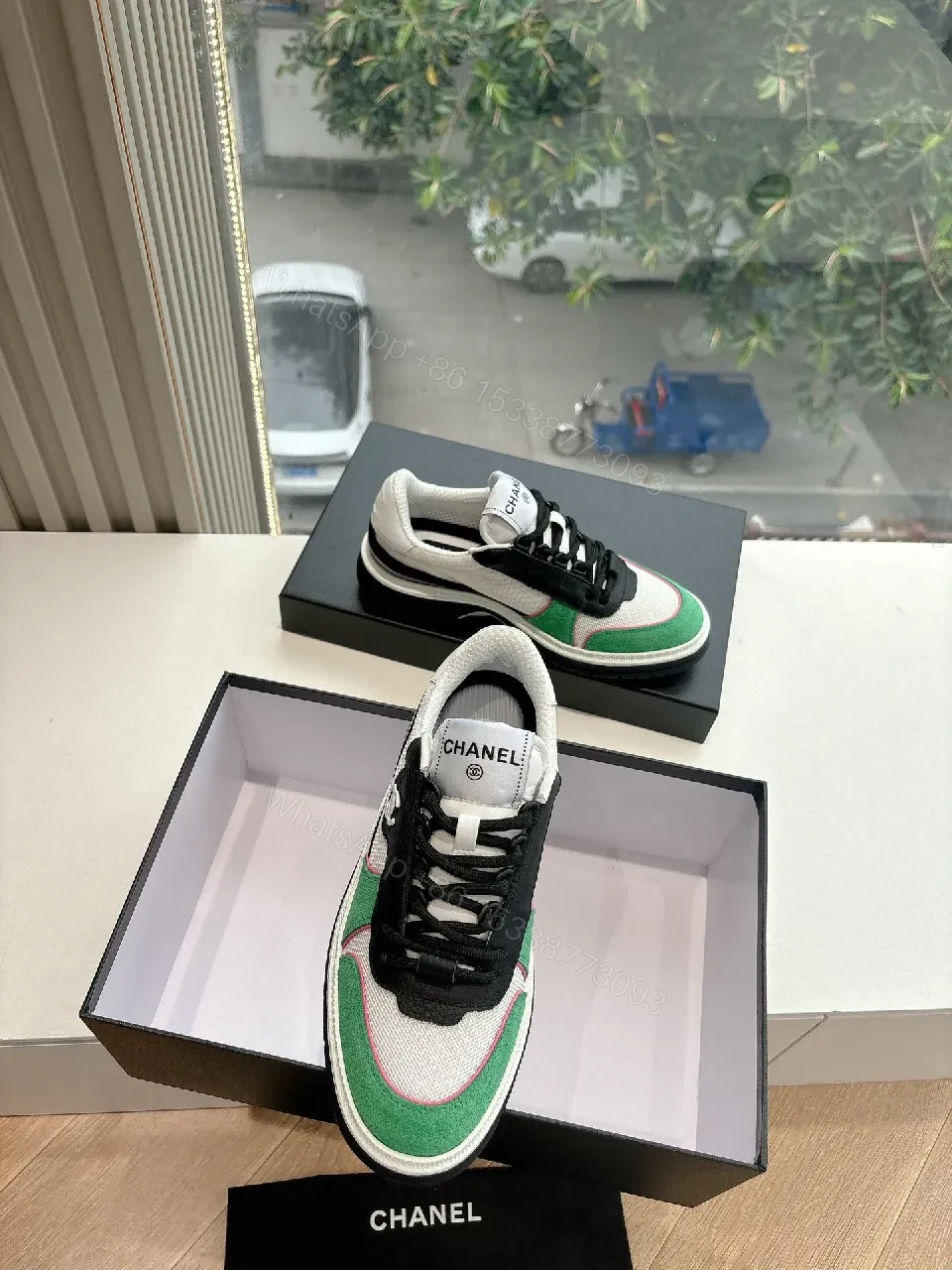View 3 of Patterned Luxury Sneaker: Color-Block, Premium, All-Day Comfort
