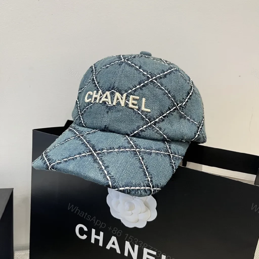 View 10 of Denim Quilted Cap: Luxe Streetwear Essential