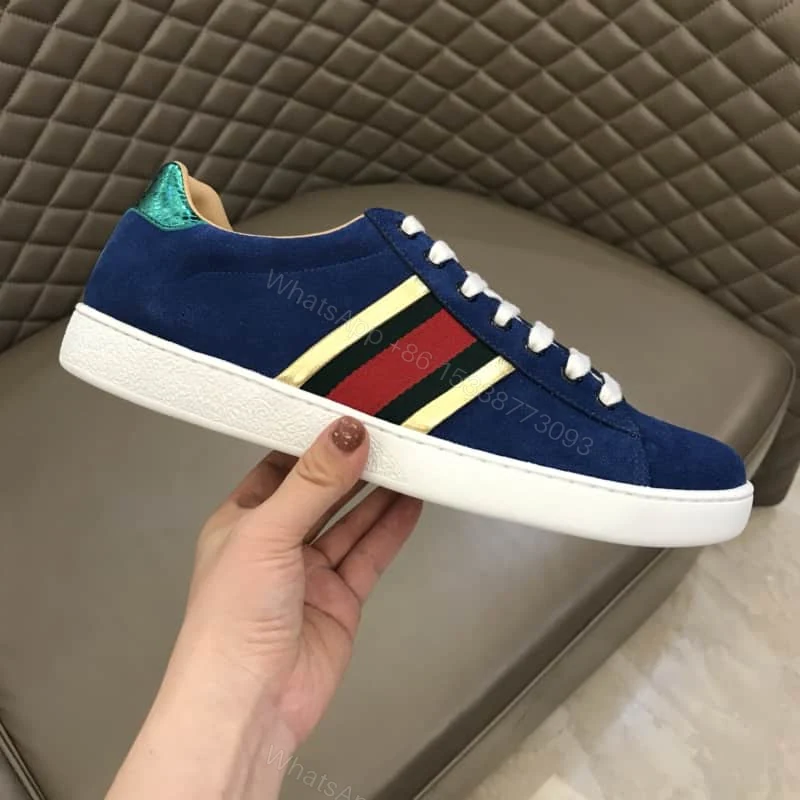 View 2 of GUCCI ACE SNEAKER VELVET BLUE METALLIC STRIPE – GC40