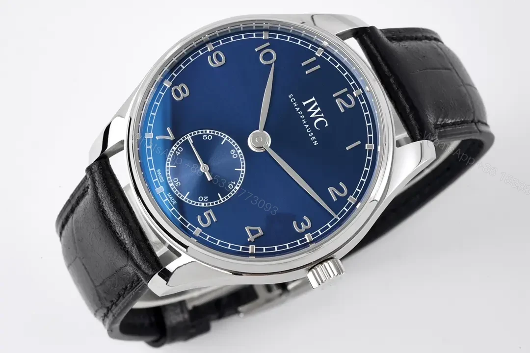 View 4 of IWC Portugieser Automatic 40 Stainless Steel Blue Dial Alligator IW3583-05