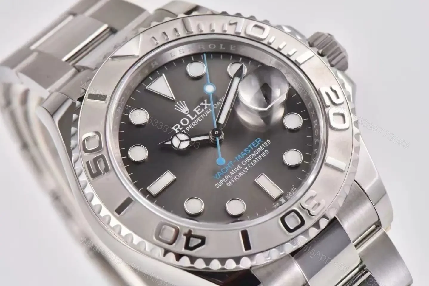 View 4 of Replica ROLEX YACHT-MASTER 1 PLATINUM & STAINLESS STEEL